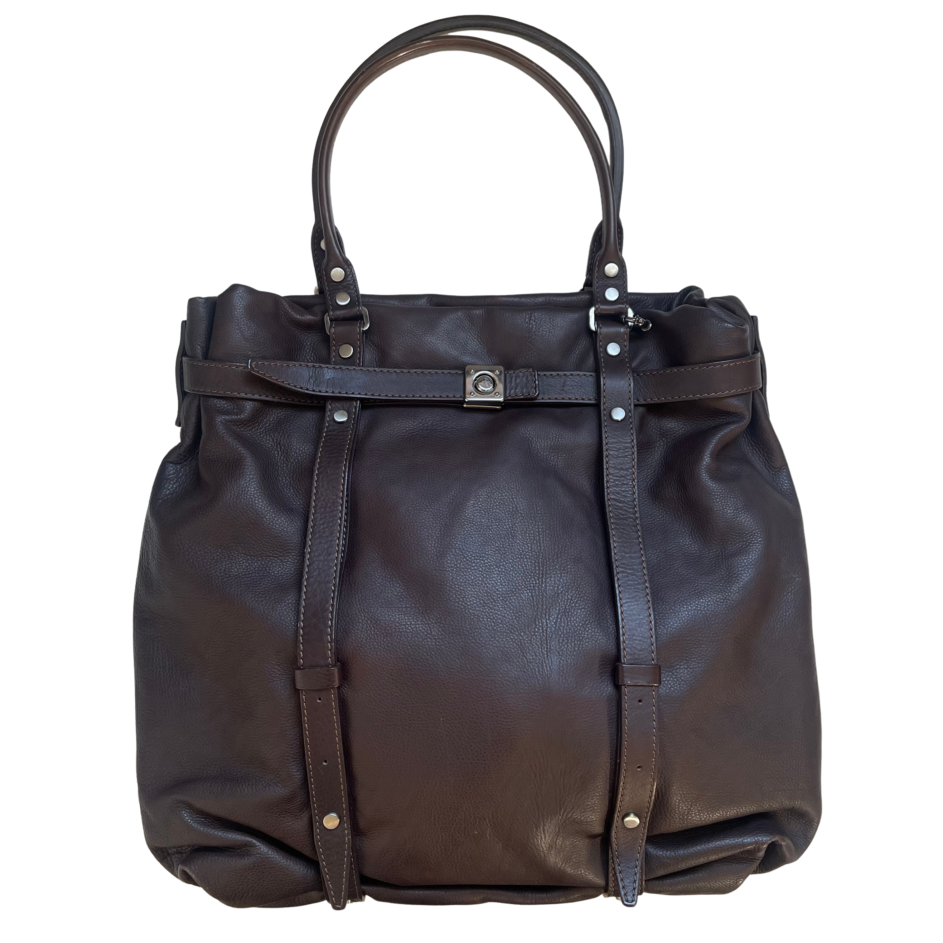 Lanvin Vintage Brown Soft Grained Leather Handbag