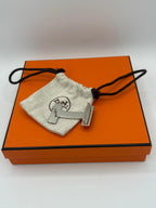 Hermes Navy Leather Belt Size 95 Navy 'Quizz' Buckle Silver Trim