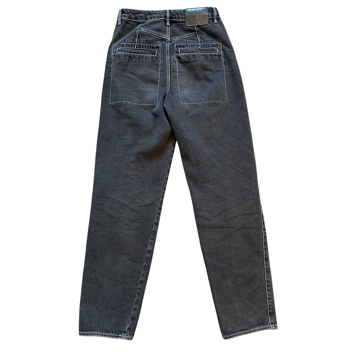 Bimba y Lola Washed Black High-Waisted Jeans with Contrast Stitching