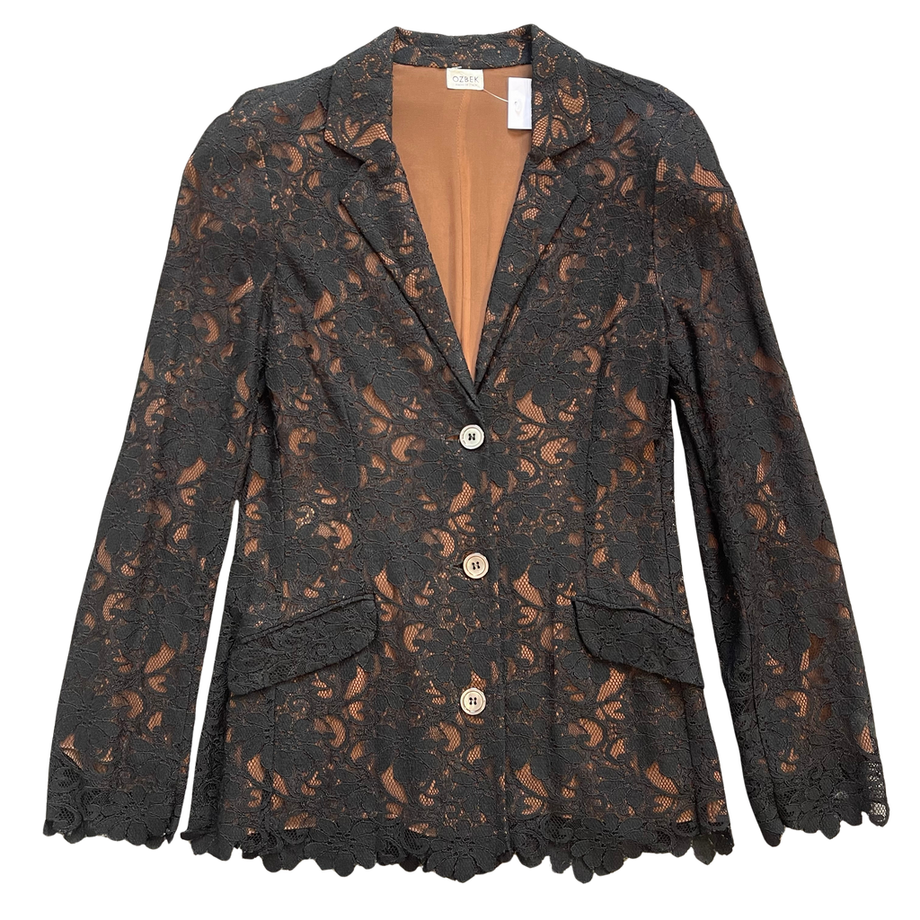 Ozbek Black Lace Blazer UK M
