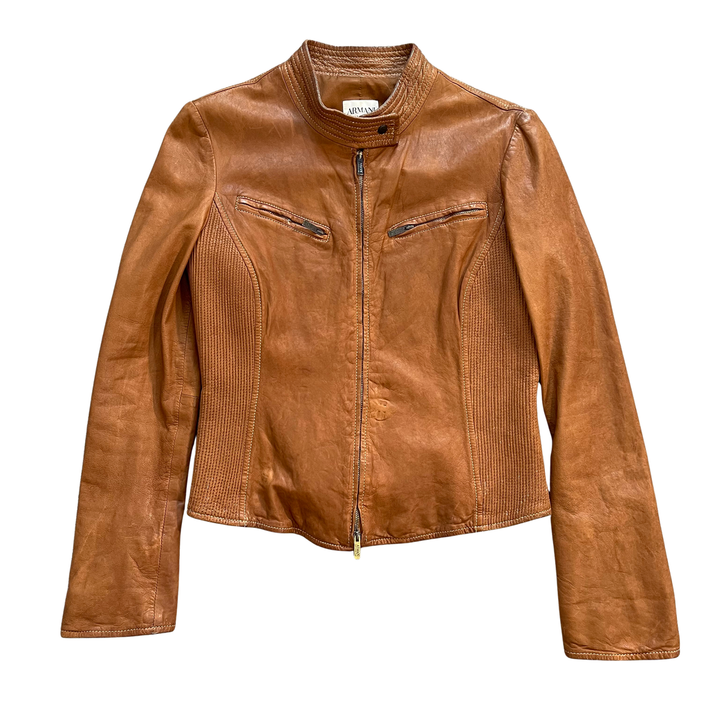 Armani Collezioni IT44 UK12 Jacket Brown Leather
