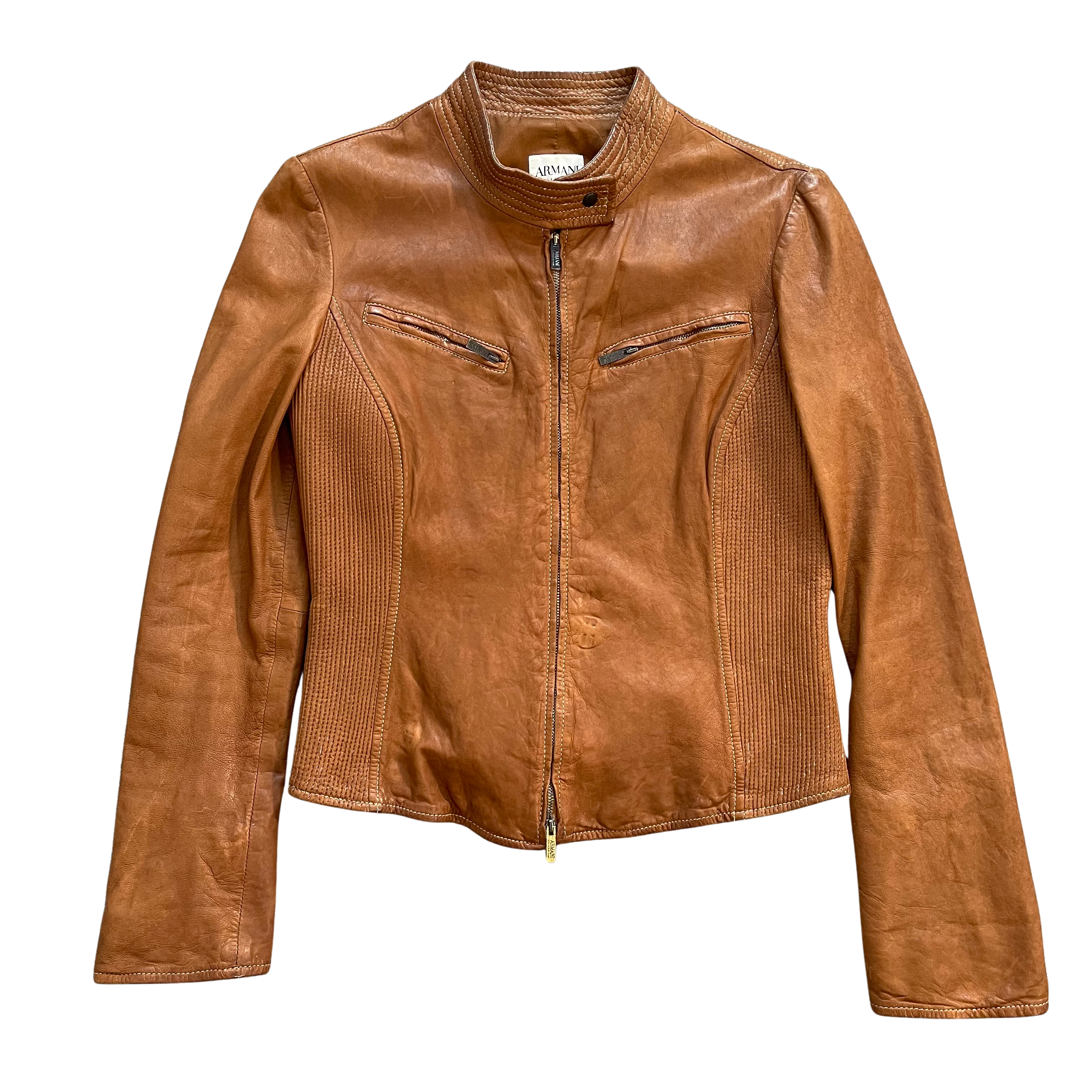 Armani Collezioni IT44 UK12 Jacket Brown Leather