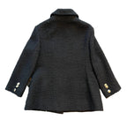 Vintage Hobbs Marilyn Anselm Black Wool Bouclé Military Jacket