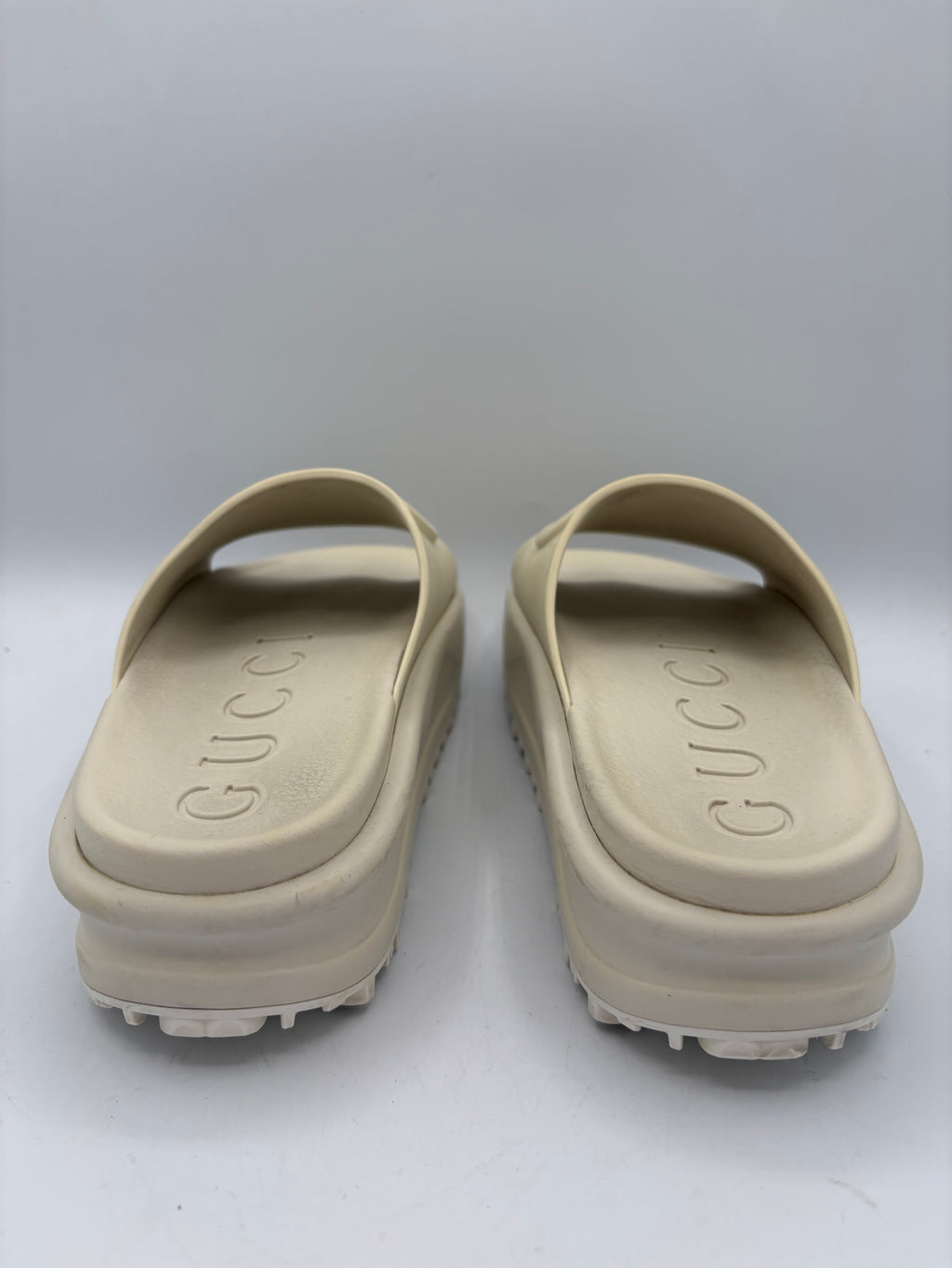 Gucci Sliders UK 3 EU 36 Beige Platform Rubber