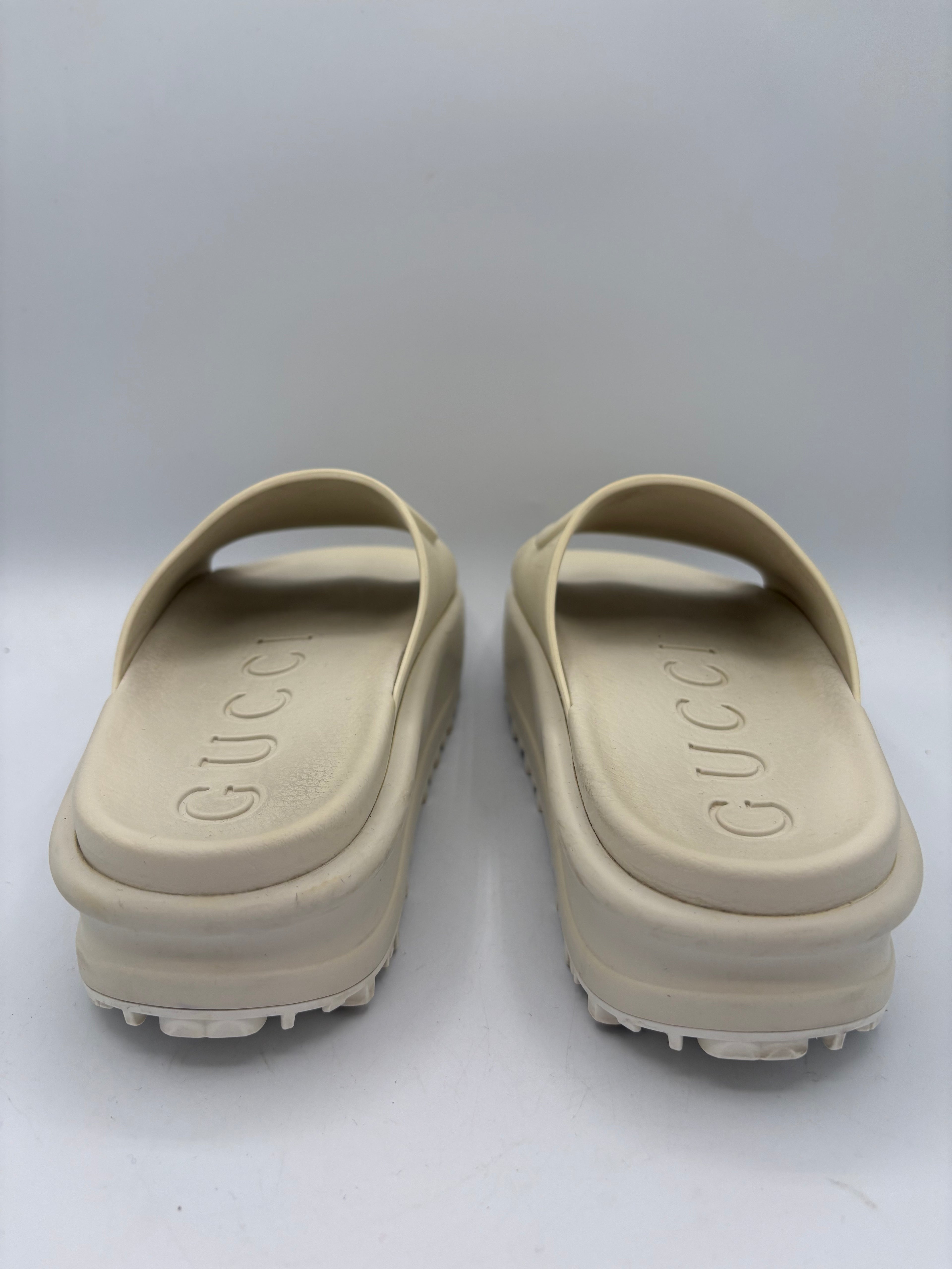 Gucci Sliders UK 3 EU 36 Beige Platform Rubber