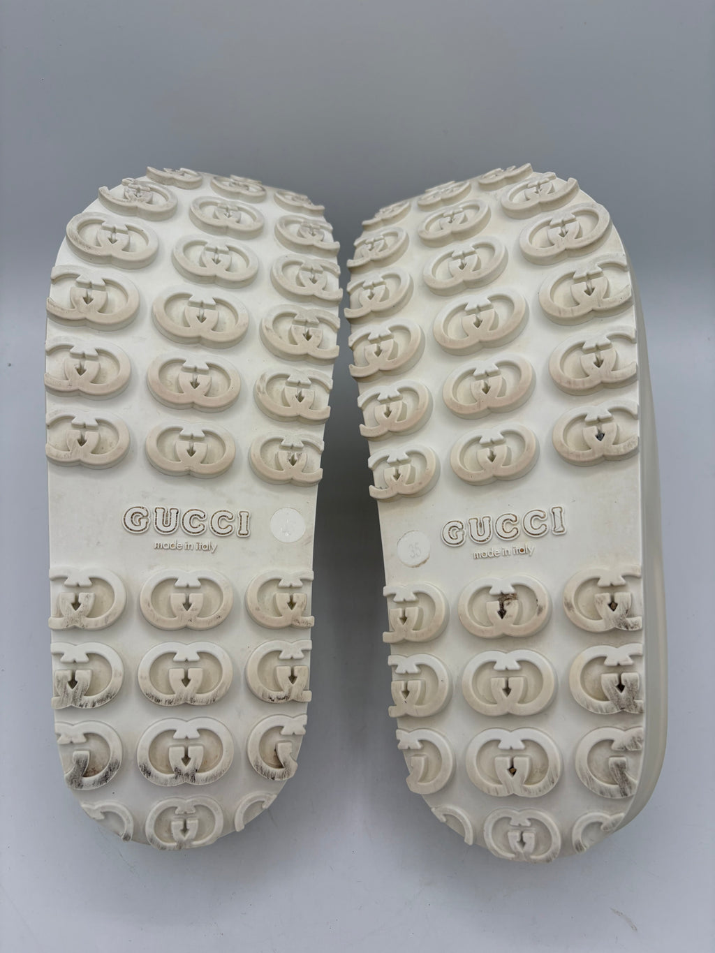 Gucci Sliders UK 3 EU 36 Beige Platform Rubber