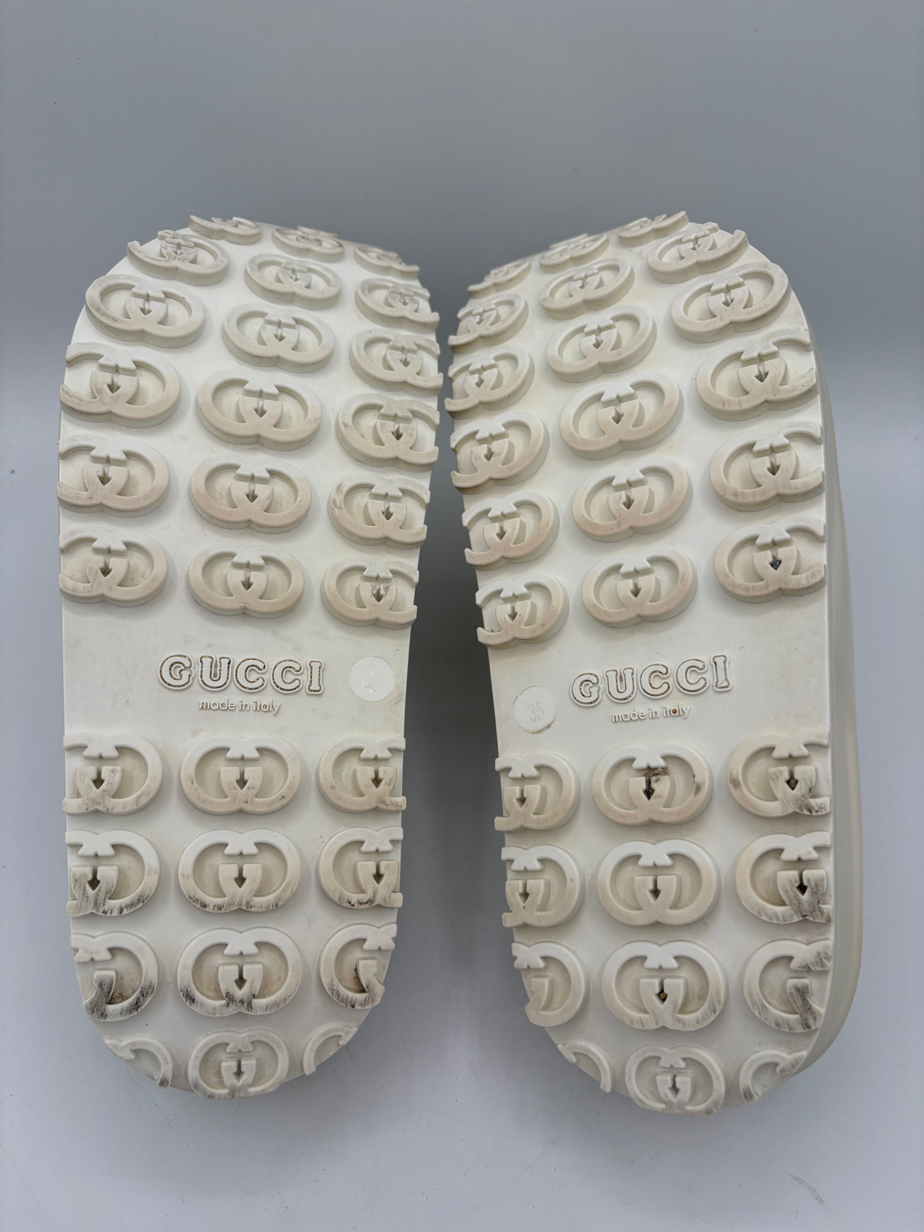 Gucci Sliders UK 3 EU 36 Beige Platform Rubber