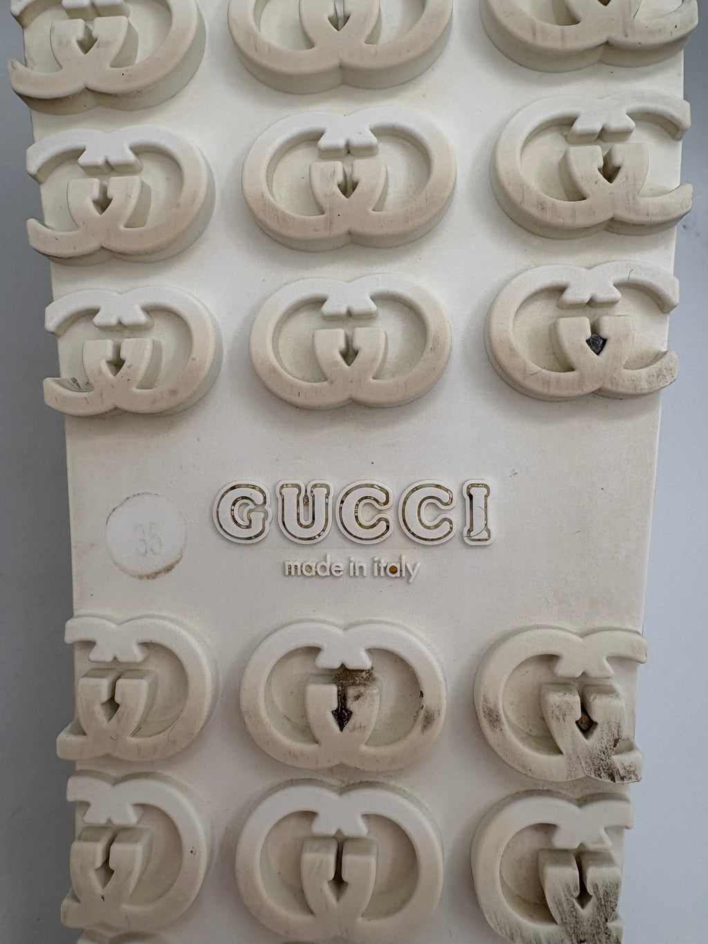 Gucci Sliders UK 3 EU 36 Beige Platform Rubber
