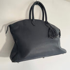 Acate Blue Grained Leather Tote