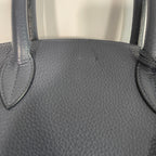 Acate Blue Grained Leather Tote