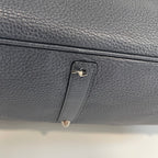Acate Blue Grained Leather Tote