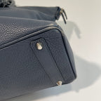 Acate Blue Grained Leather Tote