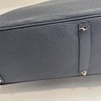 Acate Blue Grained Leather Tote