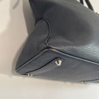 Acate Blue Grained Leather Tote