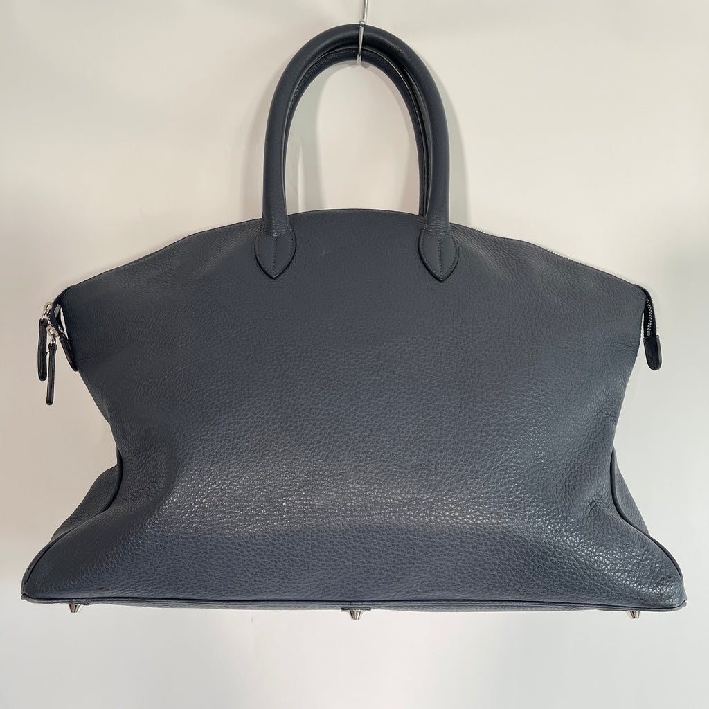 Acate Blue Grained Leather Tote