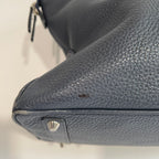 Acate Blue Grained Leather Tote