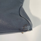 Acate Blue Grained Leather Tote