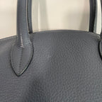 Acate Blue Grained Leather Tote