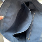 Acate Blue Grained Leather Tote