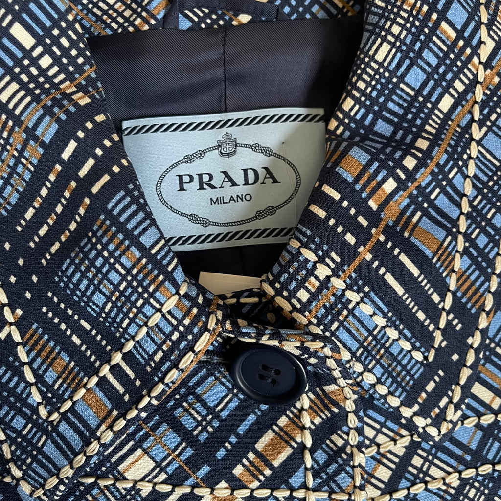 Prada Jacket IT 42 UK 10 Blue Checked