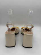 Gucci Cream Shoes EU 36 UK 3 Gold Horsebit Slingbacks