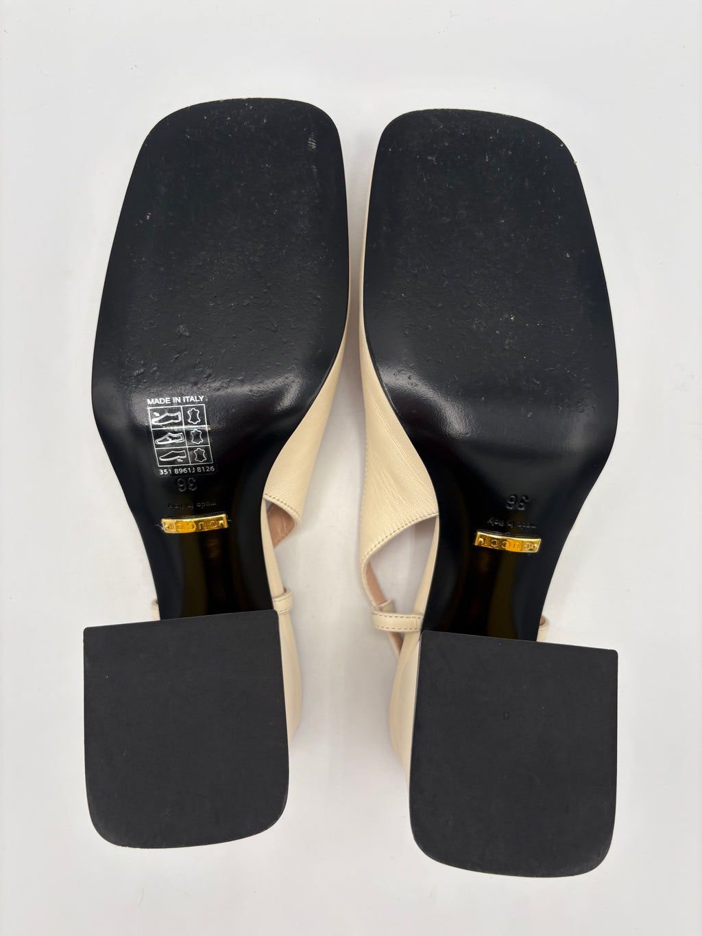 Gucci Cream Shoes EU 36 UK 3 Gold Horsebit Slingbacks