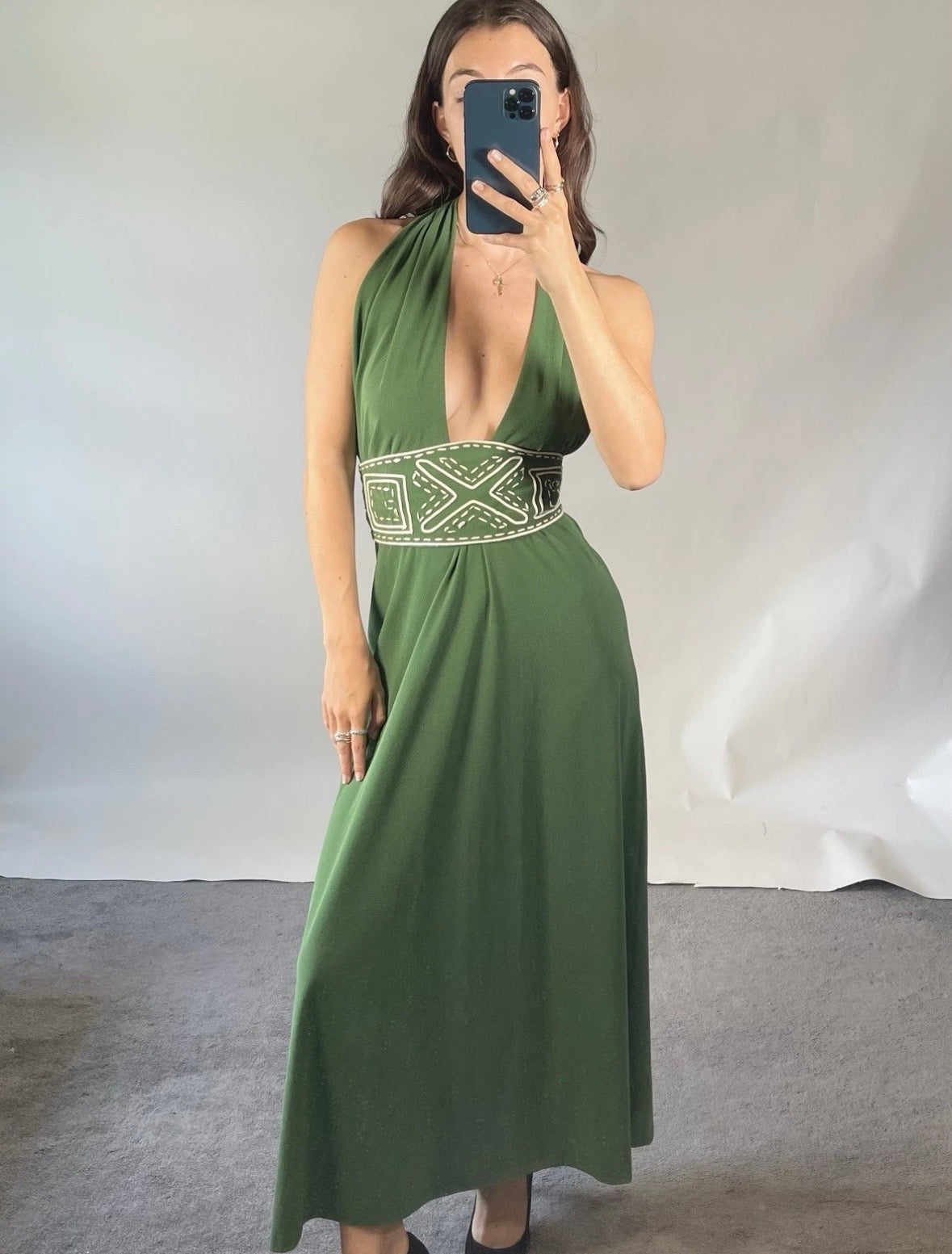 Johanna Ortiz  Size L Green Dress