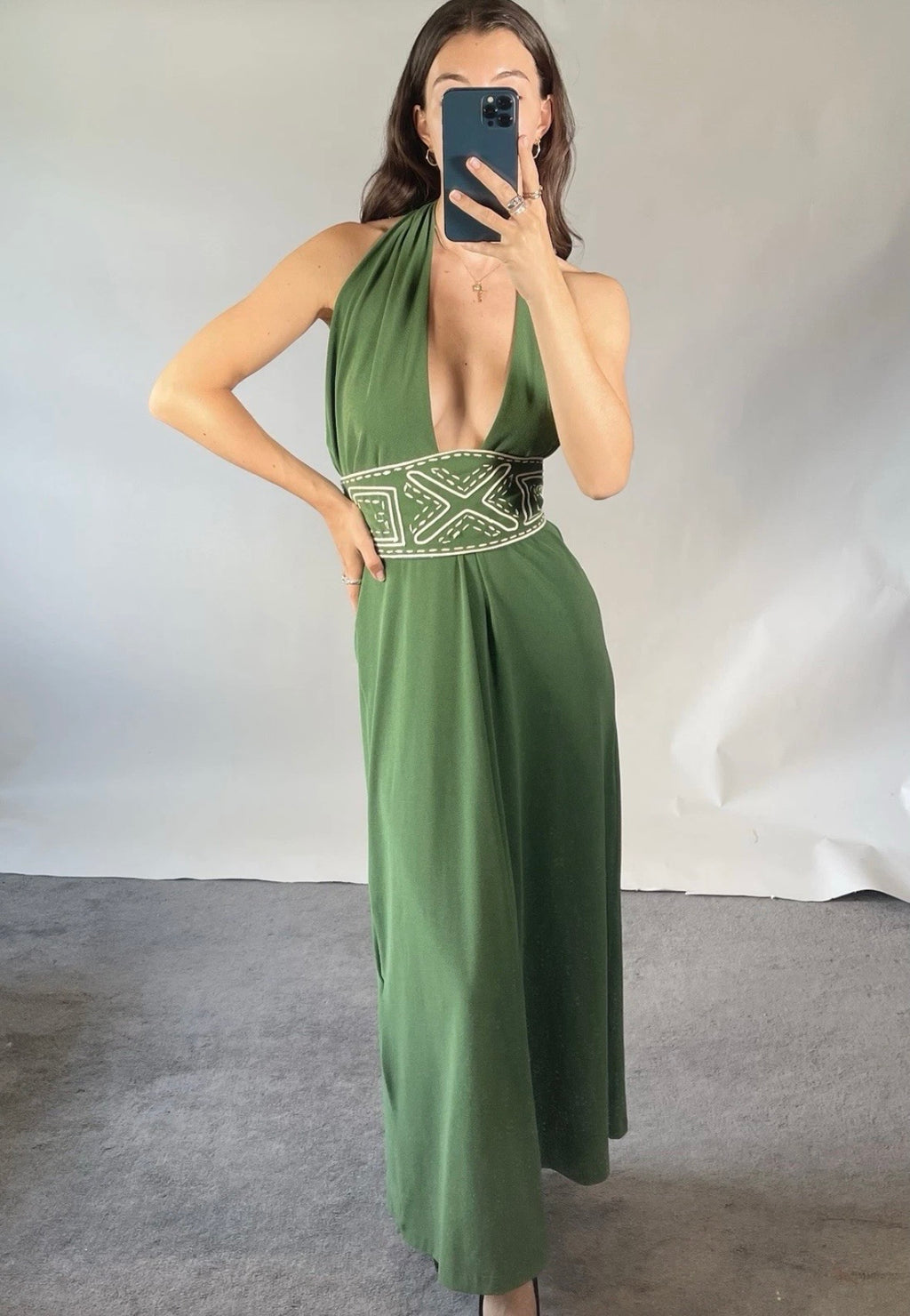 Johanna Ortiz  Size L Green Dress