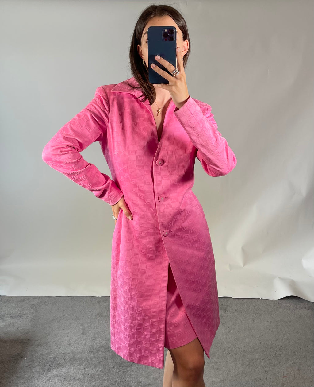 Versace Classic V2 UK12 Pink Skirt Suit