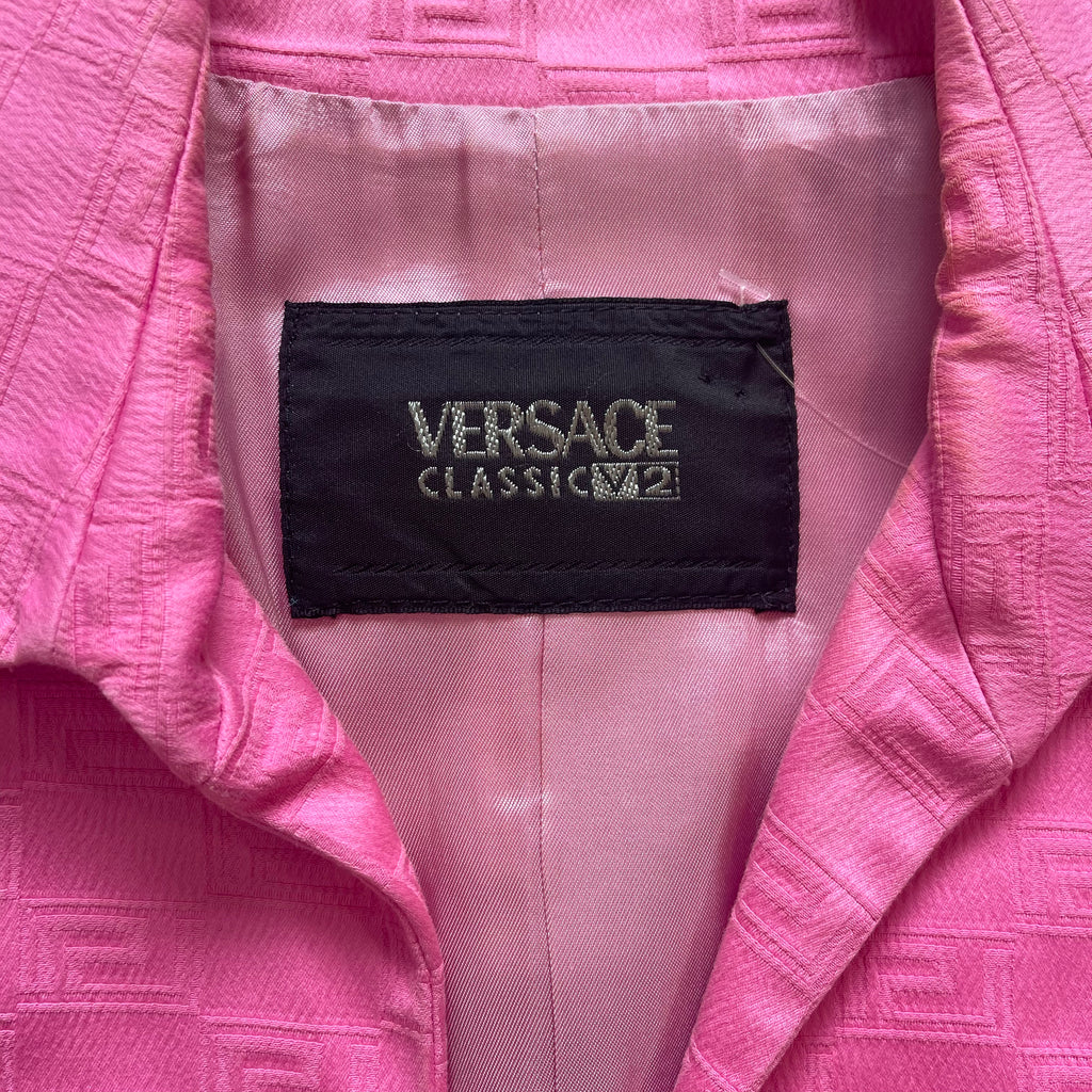 Versace Classic V2 UK12 Pink Skirt Suit