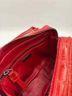 Giorgio Armani Bag Vintage Genuine Crocodile Leather Red Top Handle Handbag