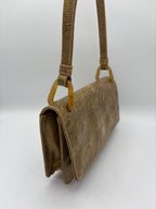 Prada Vintage Shoulder Bag Tartaruga Mordo Beige & Gold Tortoiseshell Embossing