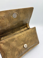 Prada Vintage Shoulder Bag Tartaruga Mordo Beige & Gold Tortoiseshell Embossing
