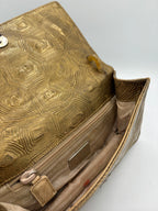 Prada Vintage Shoulder Bag Tartaruga Mordo Beige & Gold Tortoiseshell Embossing