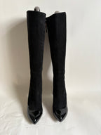 Louis Vuitton Black Suede and Patent Leather Knee-High Boots