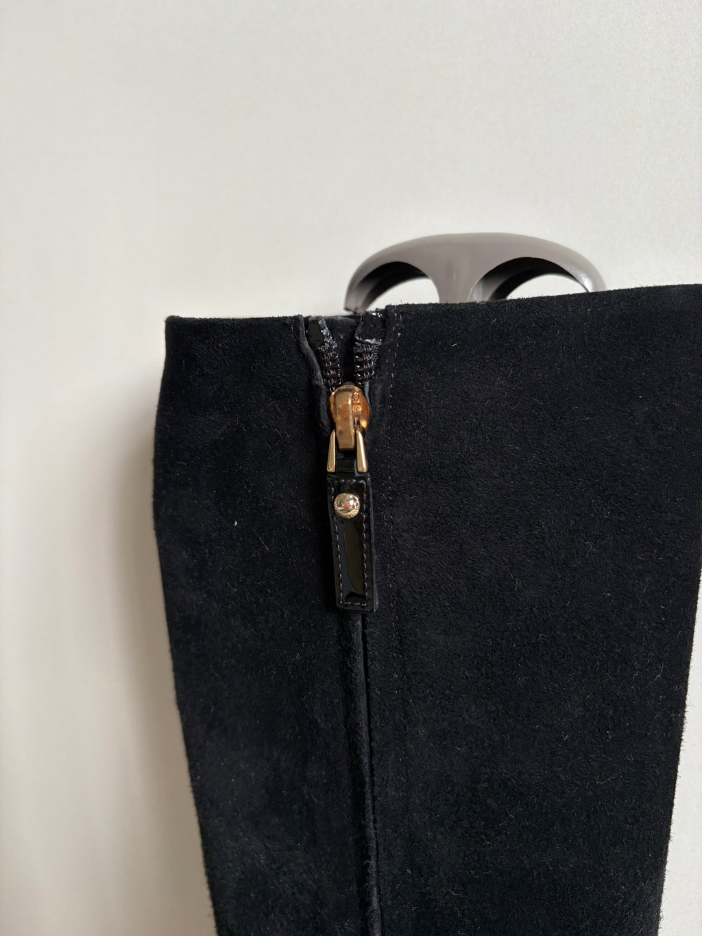 Louis Vuitton Black Suede and Patent Leather Knee-High Boots