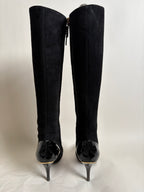 Louis Vuitton Black Suede and Patent Leather Knee-High Boots