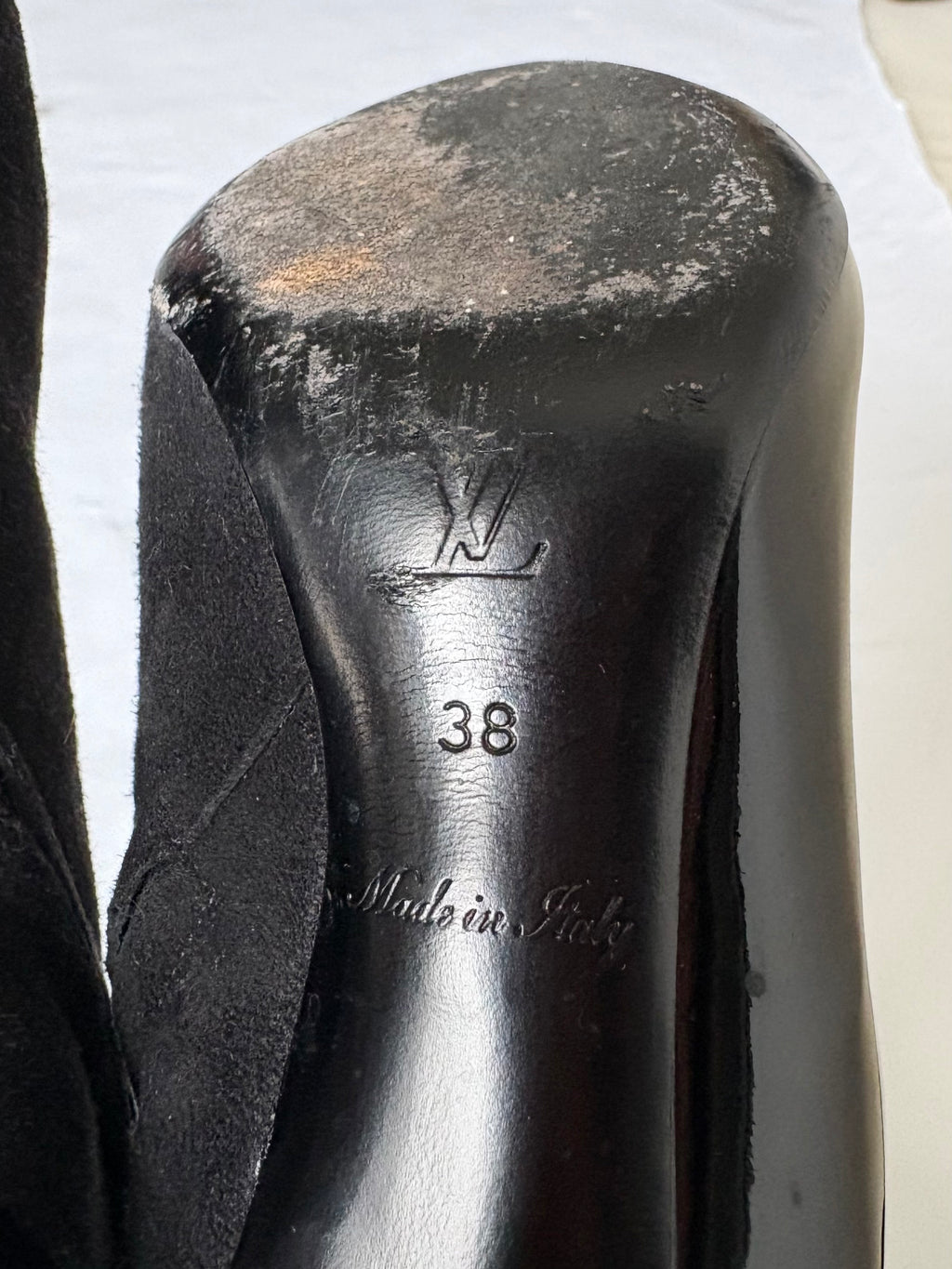 Louis Vuitton Black Suede and Patent Leather Knee-High Boots