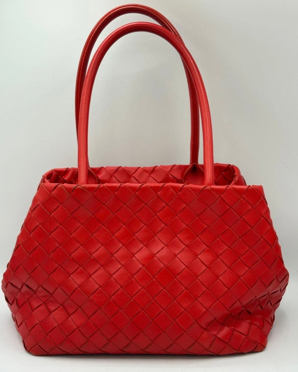 Bottega Veneta Intrecciato Red Tote Bag