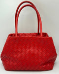 Bottega Veneta Intrecciato Red Tote Bag
