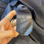 PRADA IT40 UK8 Vintage Dress Navy Cotton Button Front Belted Pleated Front