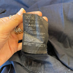 PRADA IT40 UK8 Vintage Dress Navy Cotton Button Front Belted Pleated Front