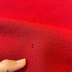 Oscar De La Renta US4 UK8 Vintage Dress Red Ruffled Wool Silk Tie Waist Poplin