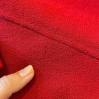 Oscar De La Renta US4 UK8 Vintage Dress Red Ruffled Wool Silk Tie Waist Poplin