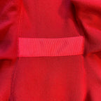 Oscar De La Renta US4 UK8 Vintage Dress Red Ruffled Wool Silk Tie Waist Poplin