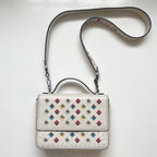 Bottega Veneta Alumna White Intrecciato Nappa Leather Embroidered Shoulder Bag