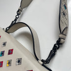 Bottega Veneta Alumna White Intrecciato Nappa Leather Embroidered Shoulder Bag