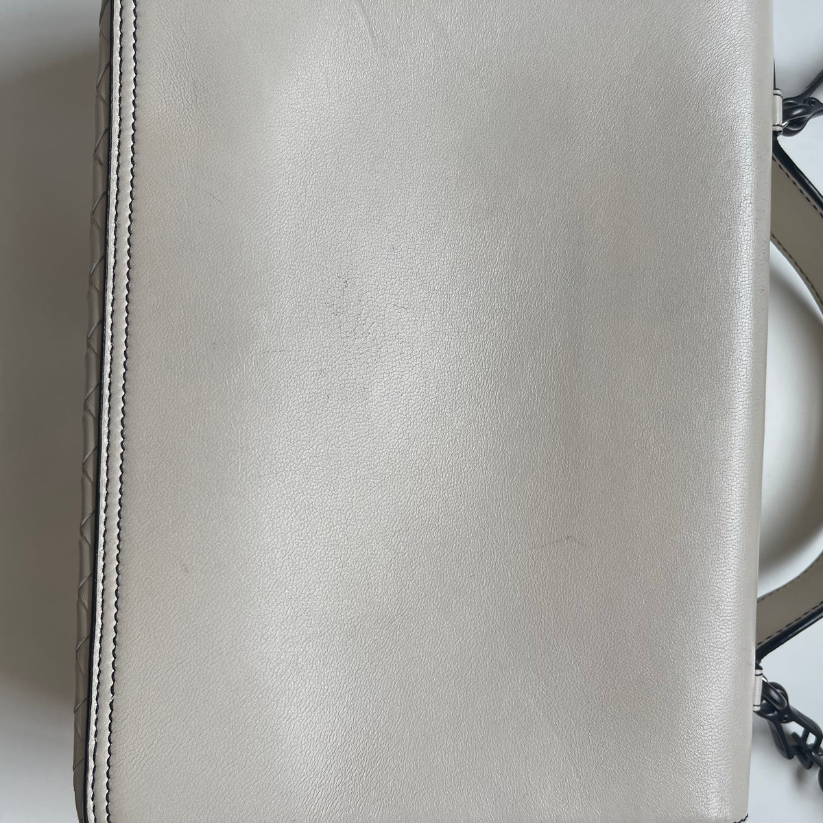 Bottega Veneta Alumna White Intrecciato Nappa Leather Embroidered Shoulder Bag
