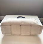 Bottega Veneta Large Arco Cream Tote Bag Maxi Intrecciato Cream Canvas