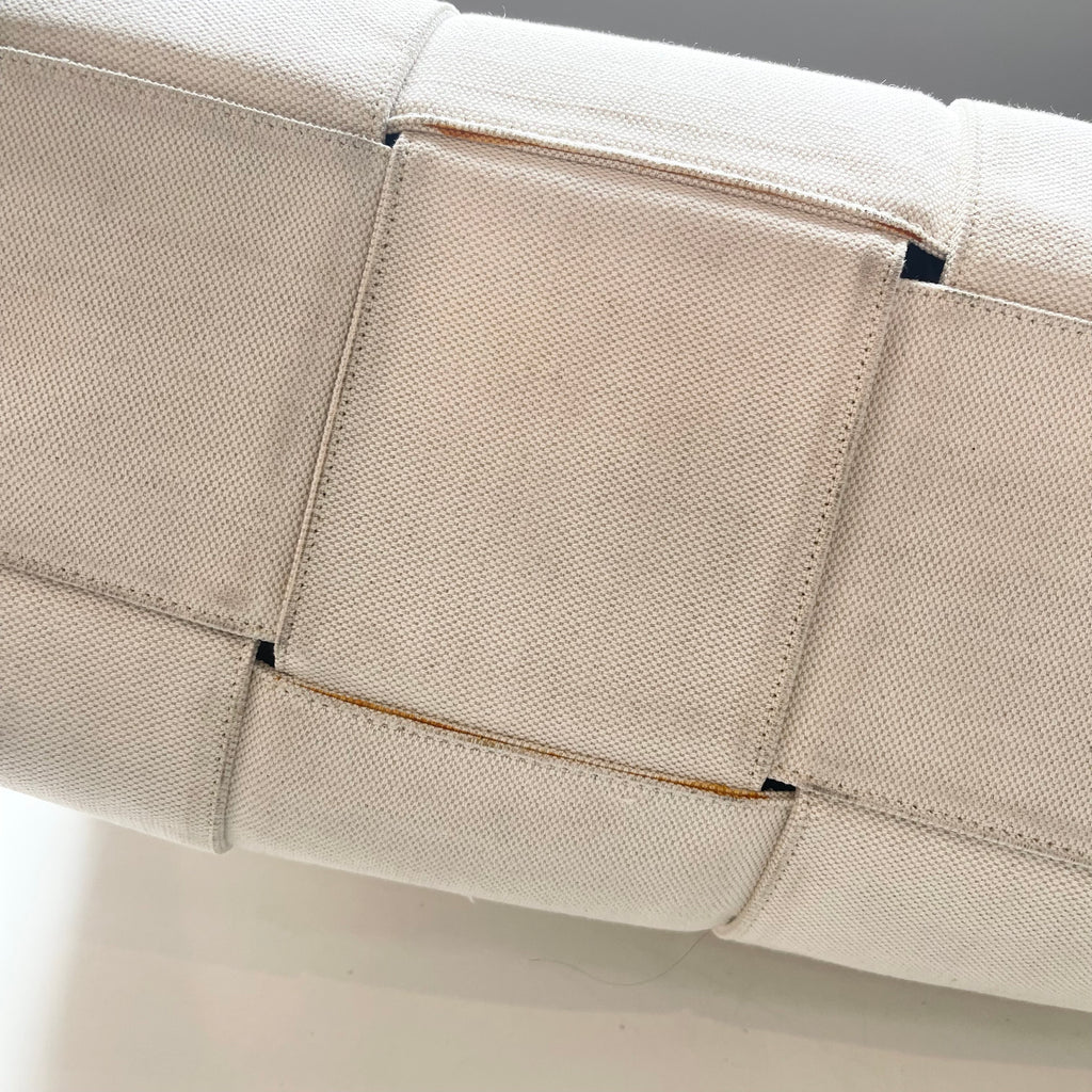 Bottega Veneta Large Arco Cream Tote Bag Maxi Intrecciato Cream Canvas